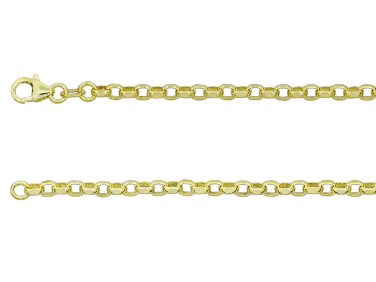 9ct Gold Diamond Cut belcher Chain (3.1mm)