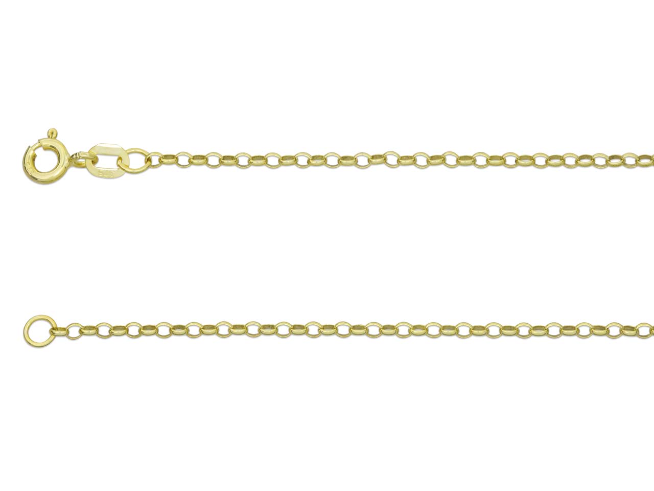 9ct Gold Round Belcher Chain (1.7mm)