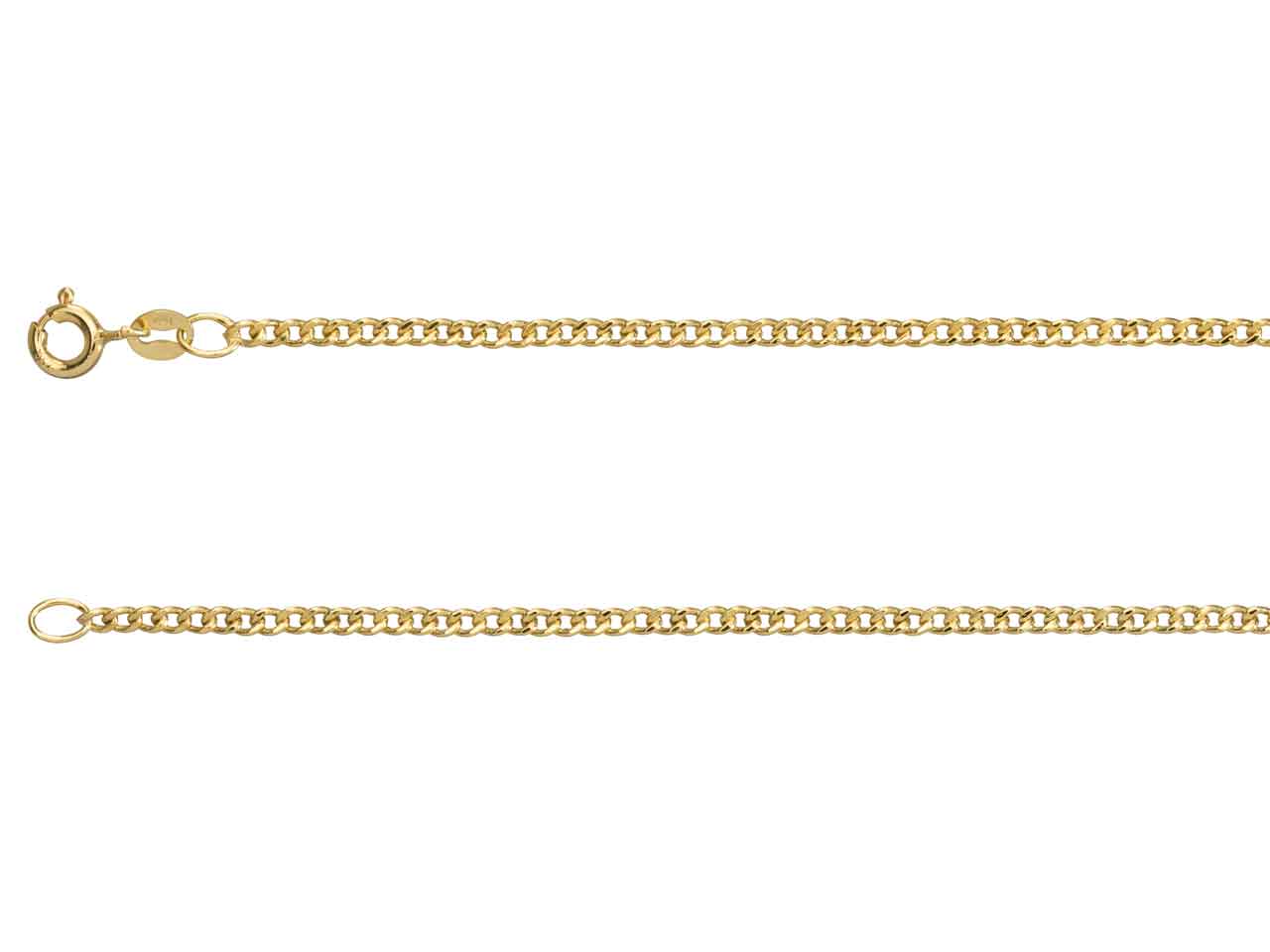 9ct Gold Extra Light Flat Hollow Curb Chain (1.8mm)