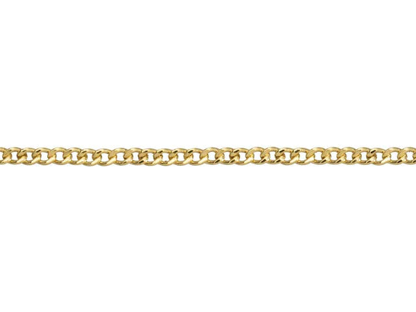 9ct Gold Extra Light Flat Hollow Curb Chain (1.8mm)