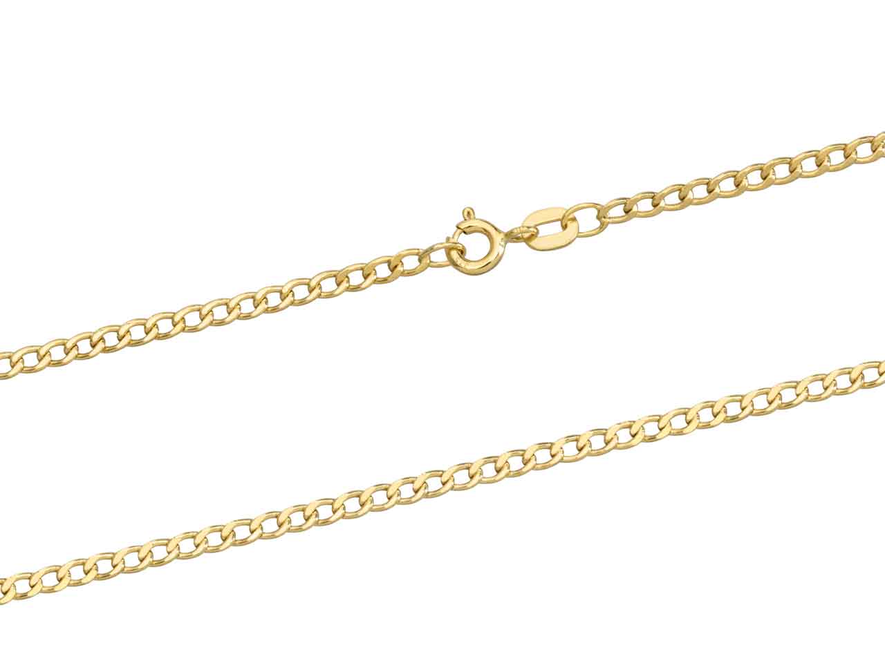 9ct Gold Extra Light Flat Hollow Curb Chain (2.3mm)