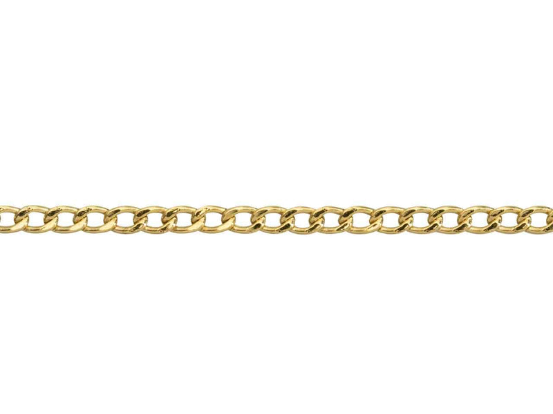 9ct Gold Extra Light Flat Hollow Curb Chain (2.3mm)