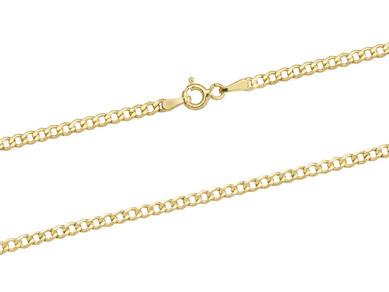 9ct Gold Diamond cut flat hollow Curb Chain (2.6mm)