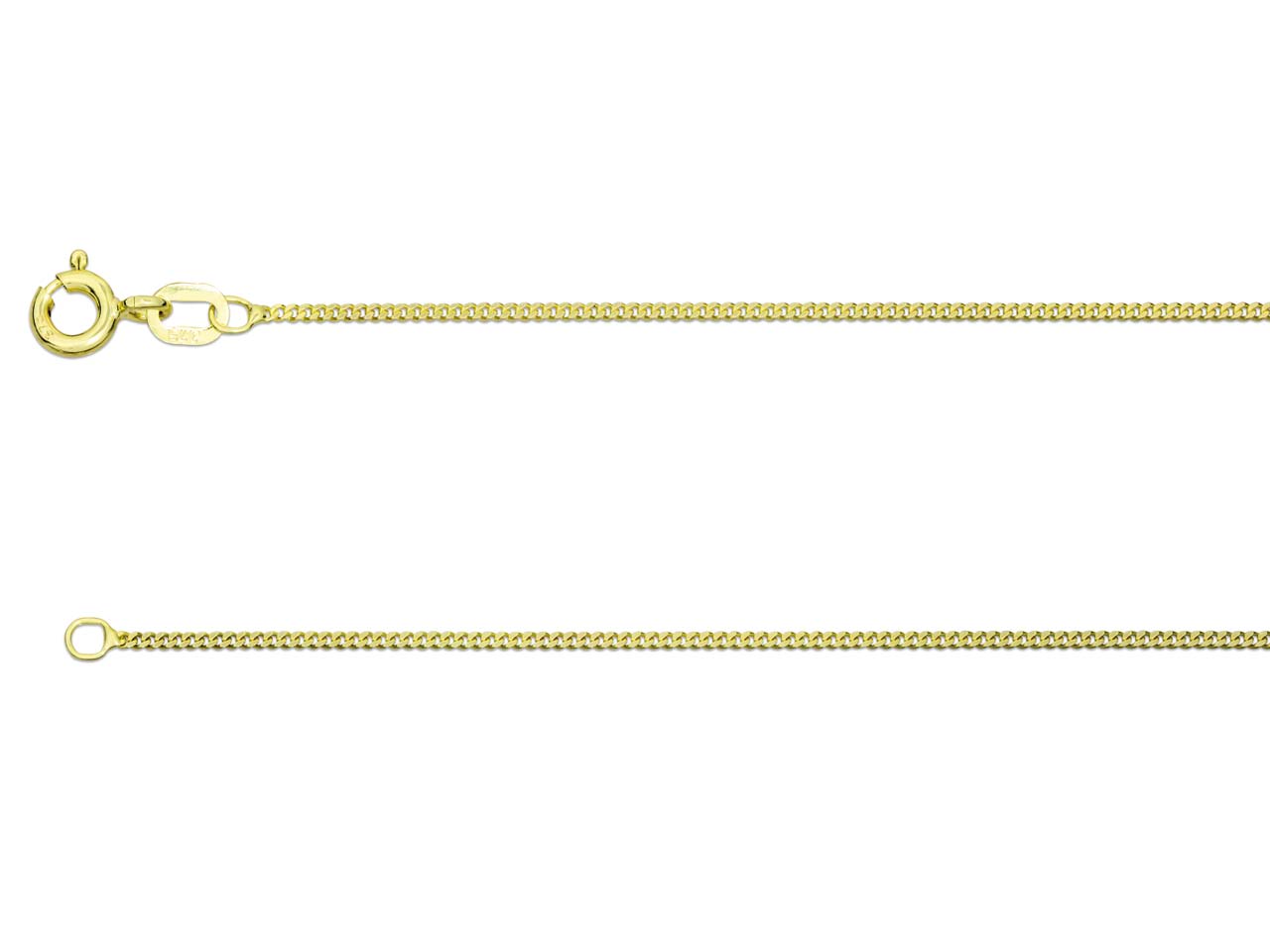 9ct Gold Diamond cut Curb Chain (0.8mm)
