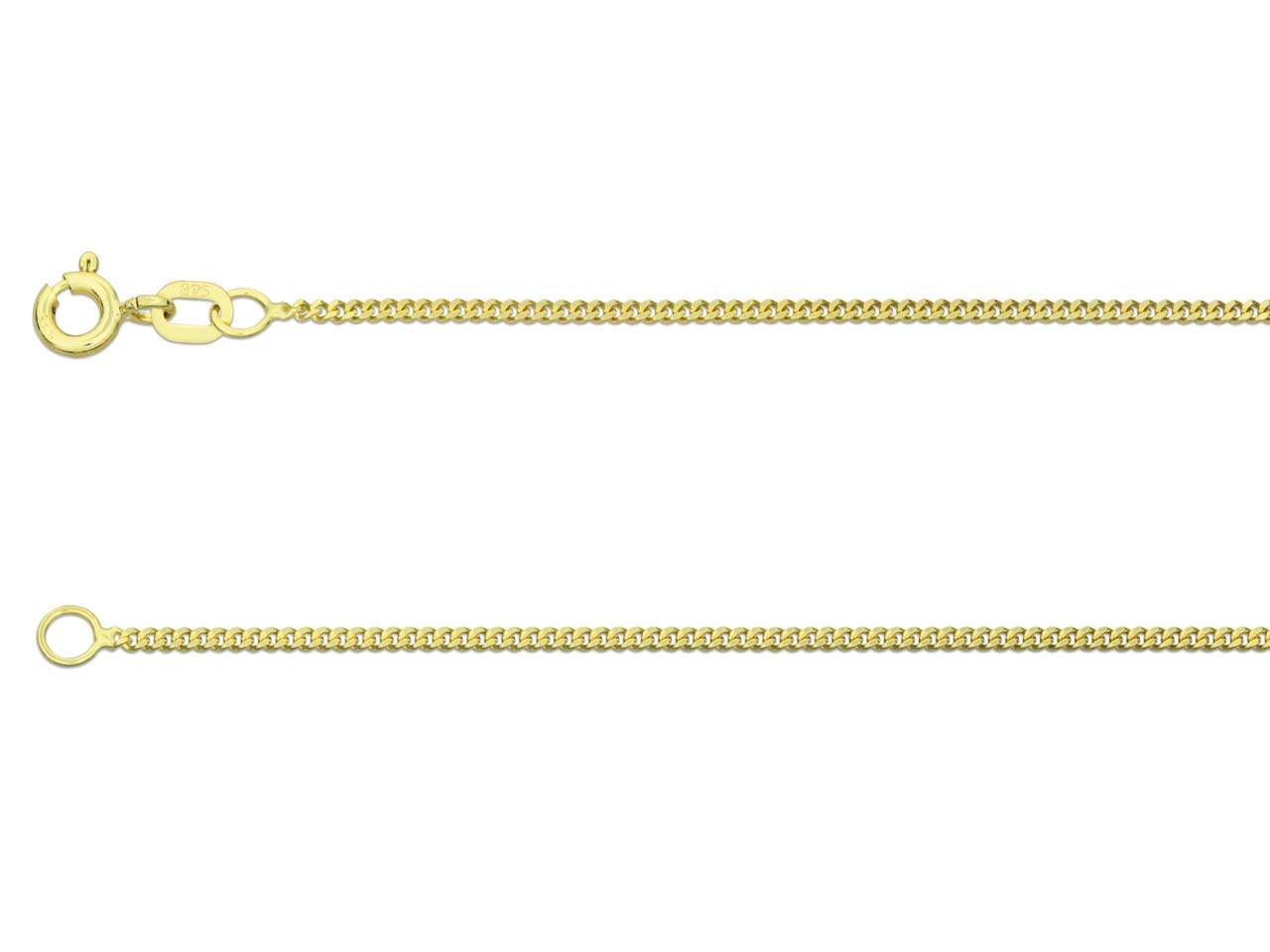 9ct Gold Diamond cut Curb Chain (1.3mm)