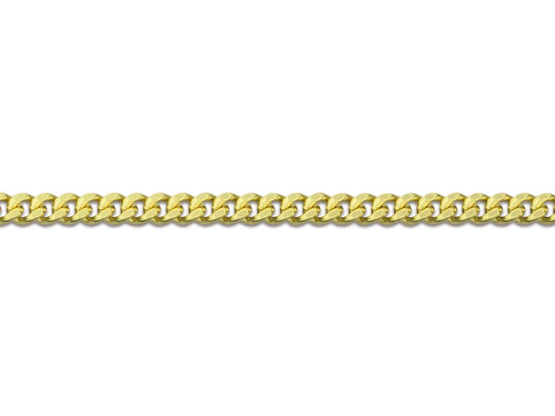 9ct Gold Diamond cut Curb Chain (1.3mm)