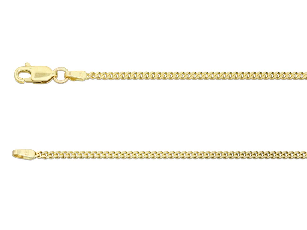 9ct Gold Diamond Cut Curb Chain (1.8mm)