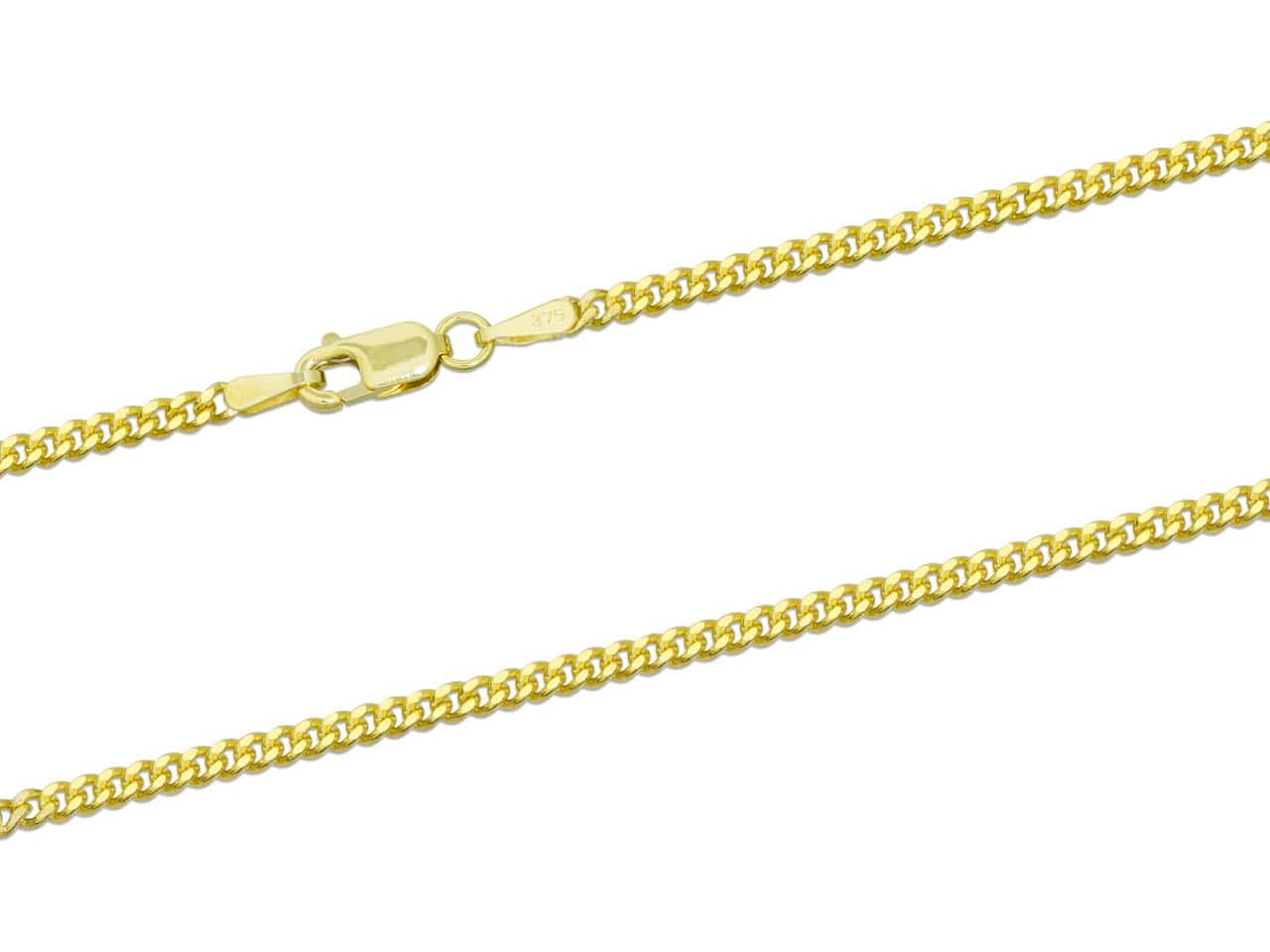 9ct Gold Diamond Cut Curb Chain (2.1mm)