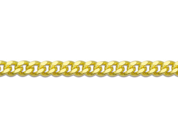 9ct Gold Diamond Cut Curb Chain (2.1mm)