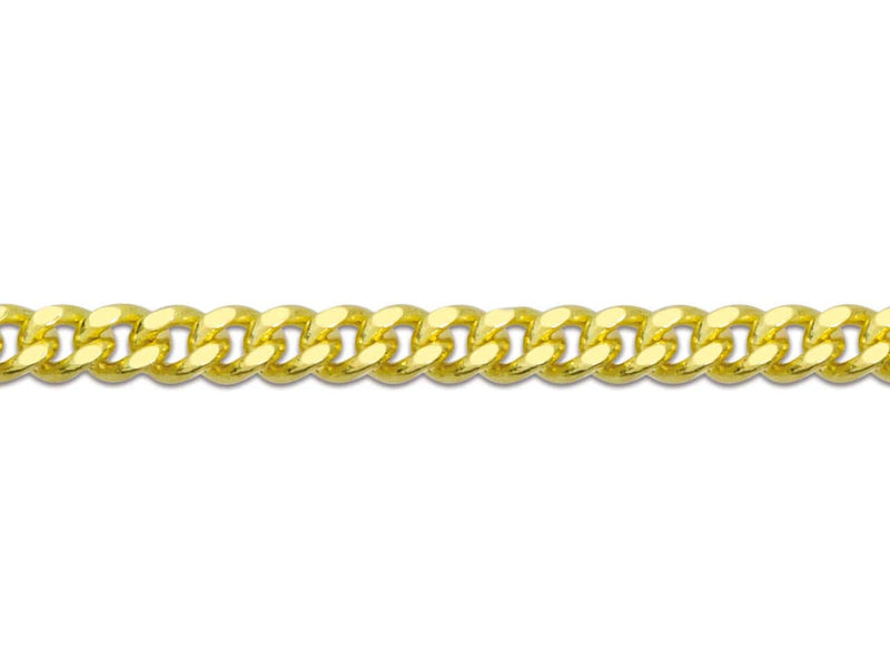 9ct Gold Diamond Cut Curb Chain (2.1mm)