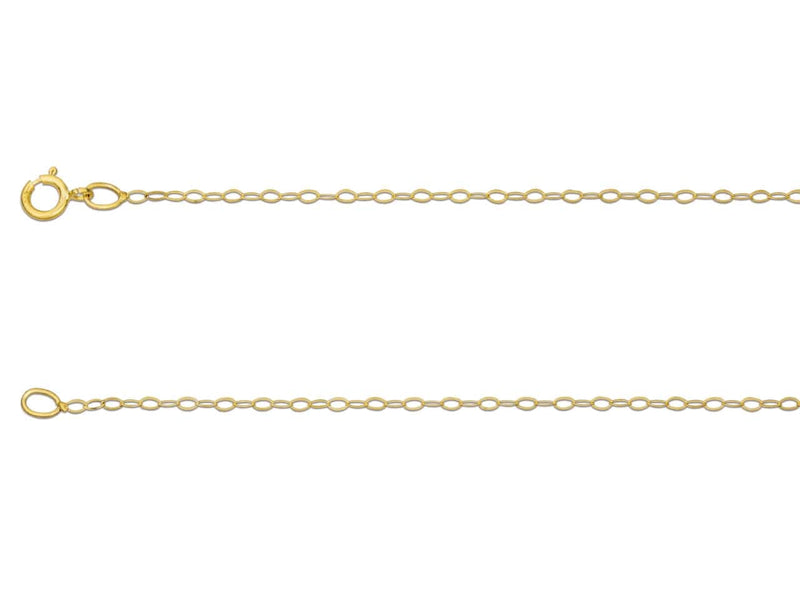 A polished 9ct yellow gold trace chain necklace with a clasp