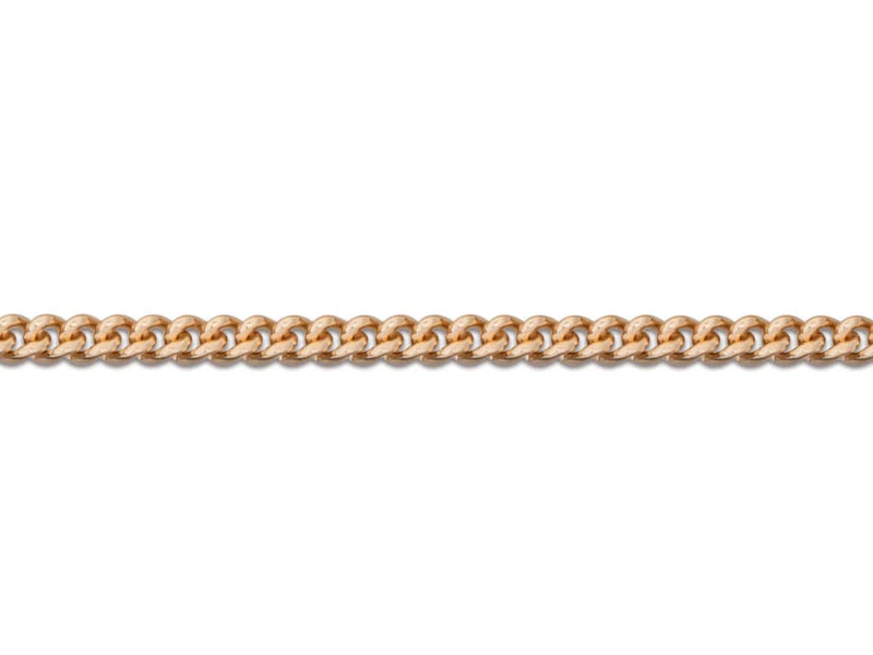 9ct Rose Gold Curb Chain (1.3mm)