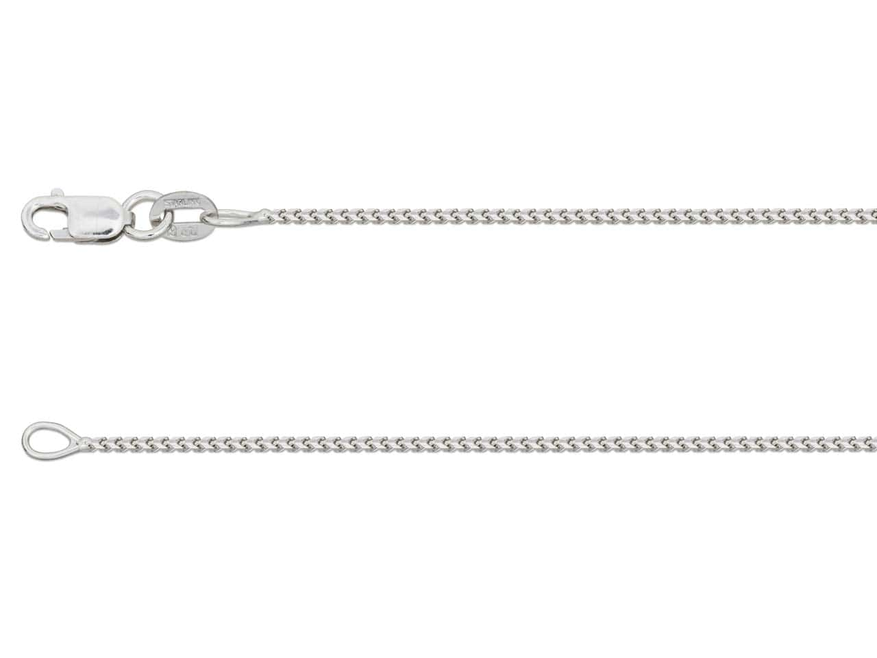 9ct White Gold Franco Chain (1.1mm)