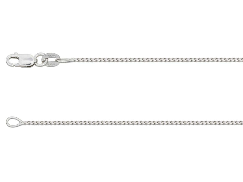 9ct White Gold Franco Chain (1.1mm)