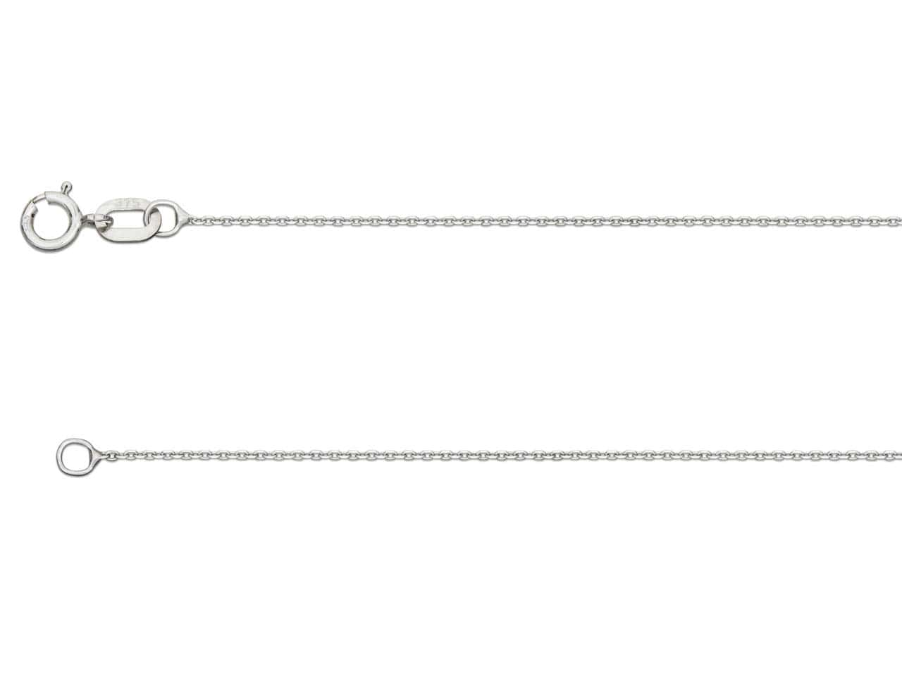 9ct White Gold Round Belcher Chain (0.8mm)