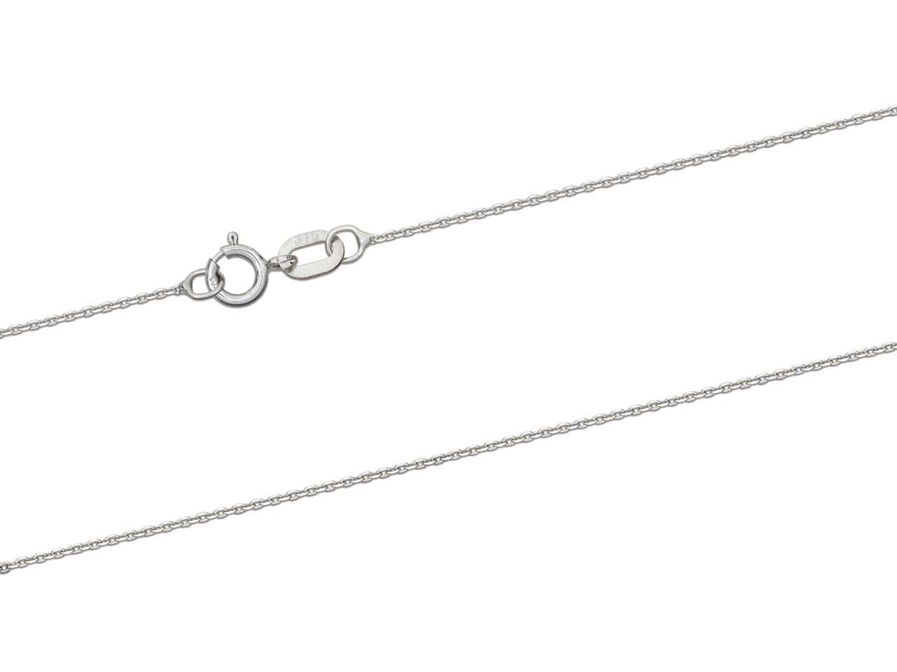 9ct White Gold Round Belcher Chain (0.8mm)