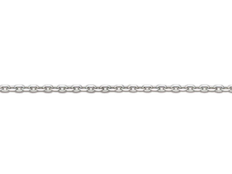 9ct White Gold Round Belcher Chain (0.8mm)