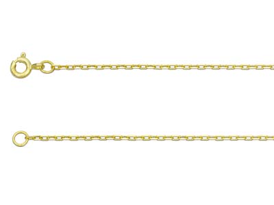 9ct Gold Square Diamond Cut Belcher Chain (1.5mm)