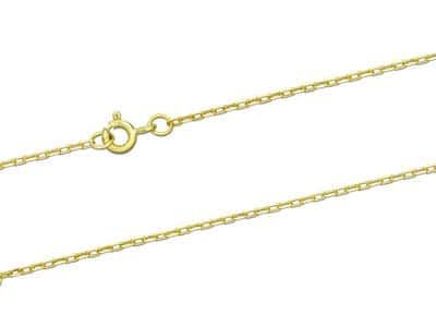 9ct Gold Square Diamond Cut Belcher Chain (1.5mm)