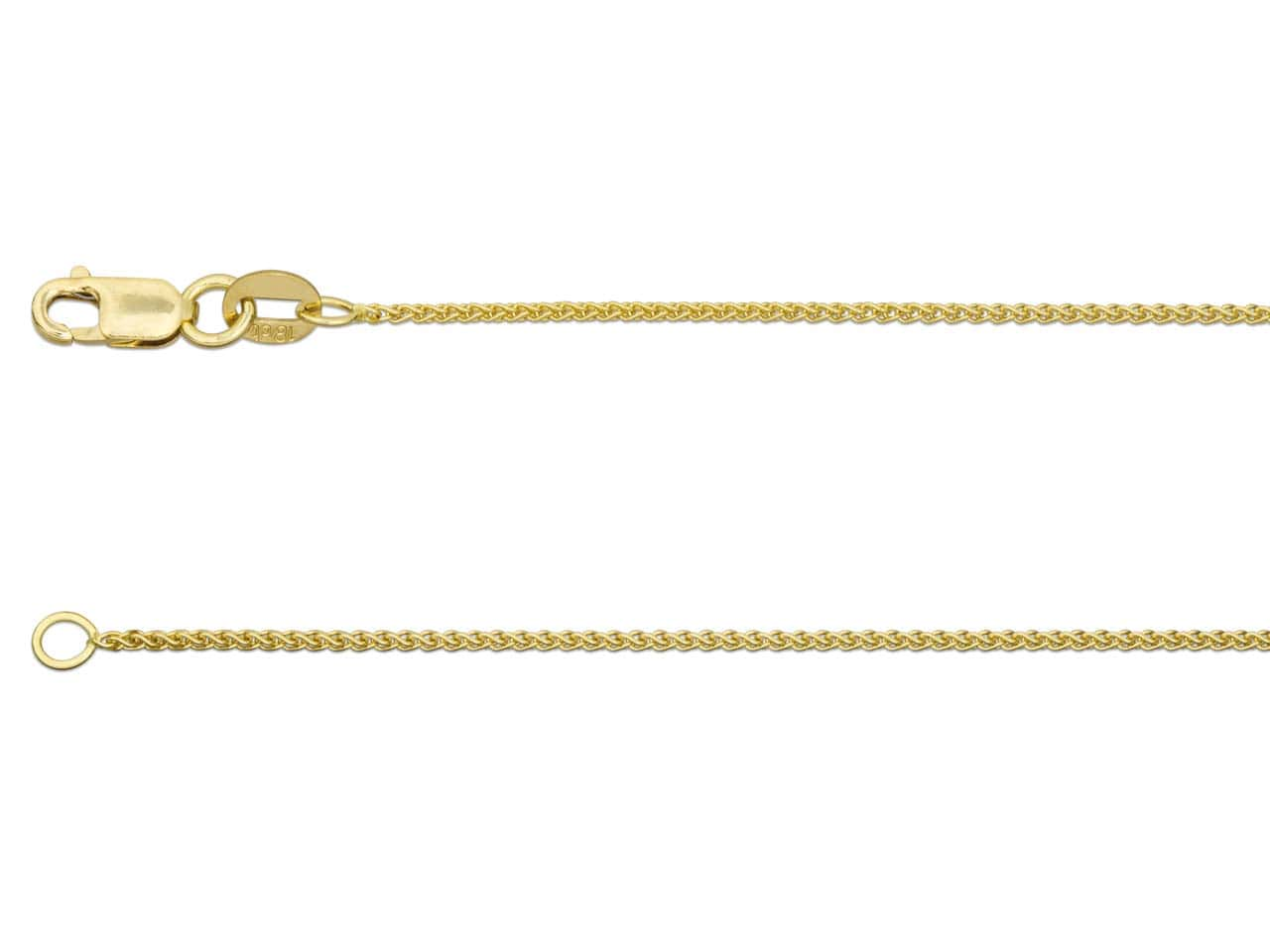 18ct Yellow Gold Spiga Chain (1.0mm)