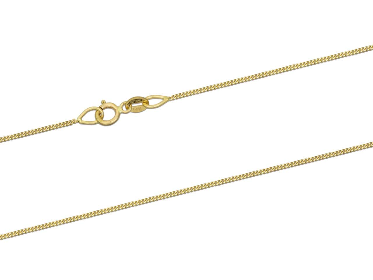 18ct Gold Diamond Cut Curb Chain (0.9mm)