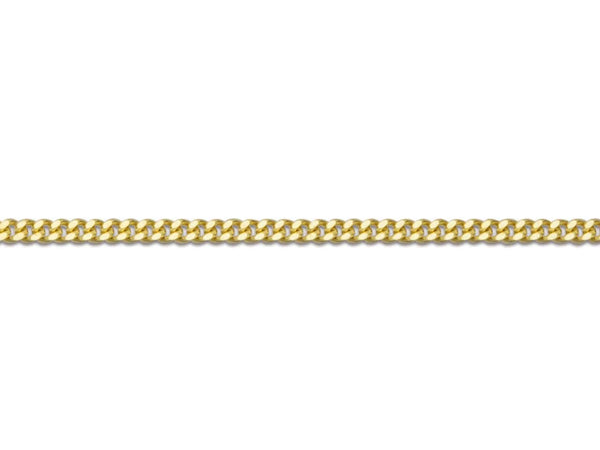 18ct Gold Diamond Cut Curb Chain (0.9mm)