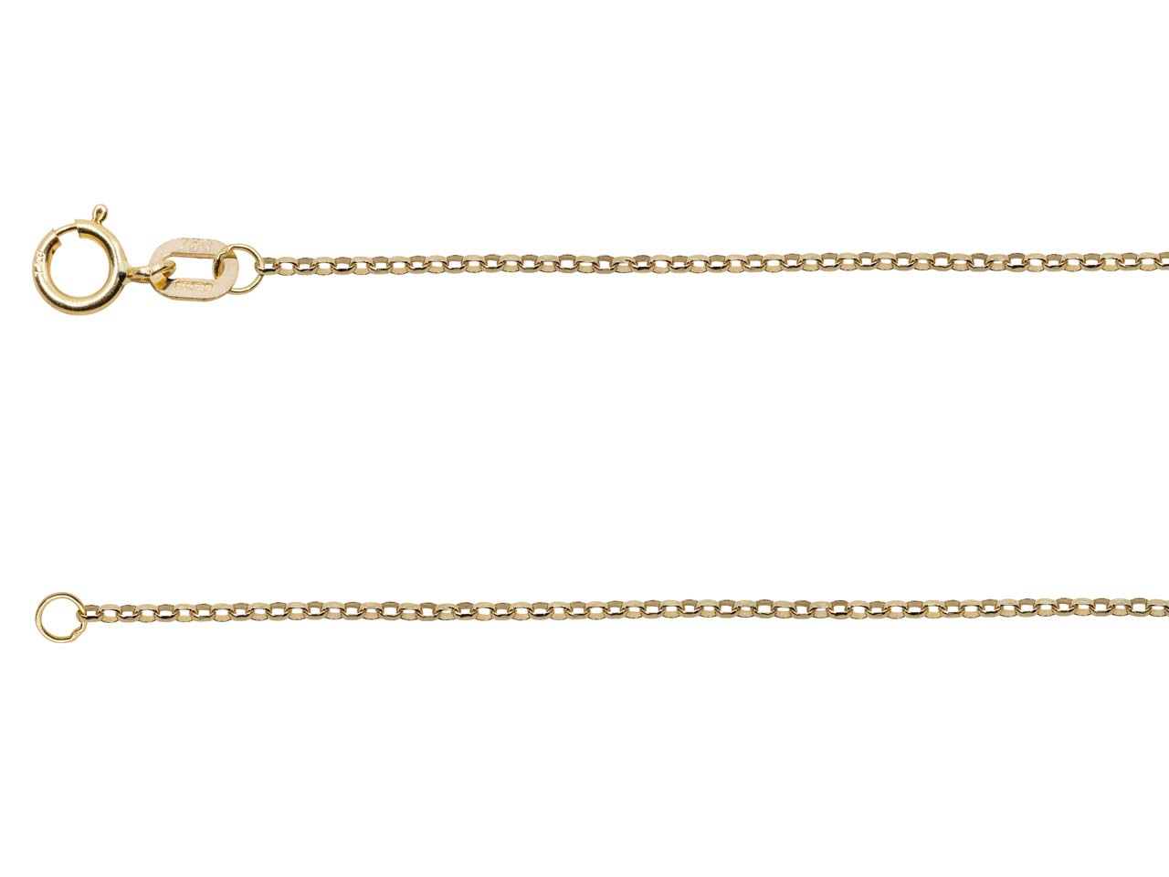 18ct Gold Diamond Cut Belcher Chain (1.0mm)