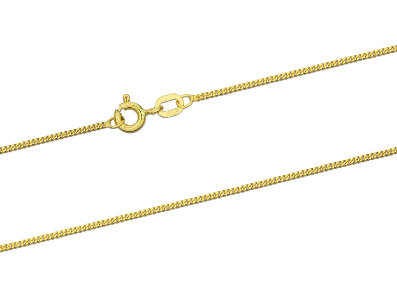 18ct Gold Diamond Cut Curb Chain (1.0mm)