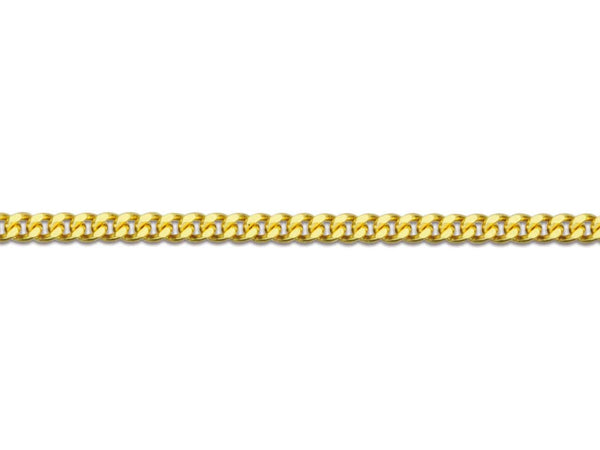 18ct Gold Diamond Cut Curb Chain (1.0mm)