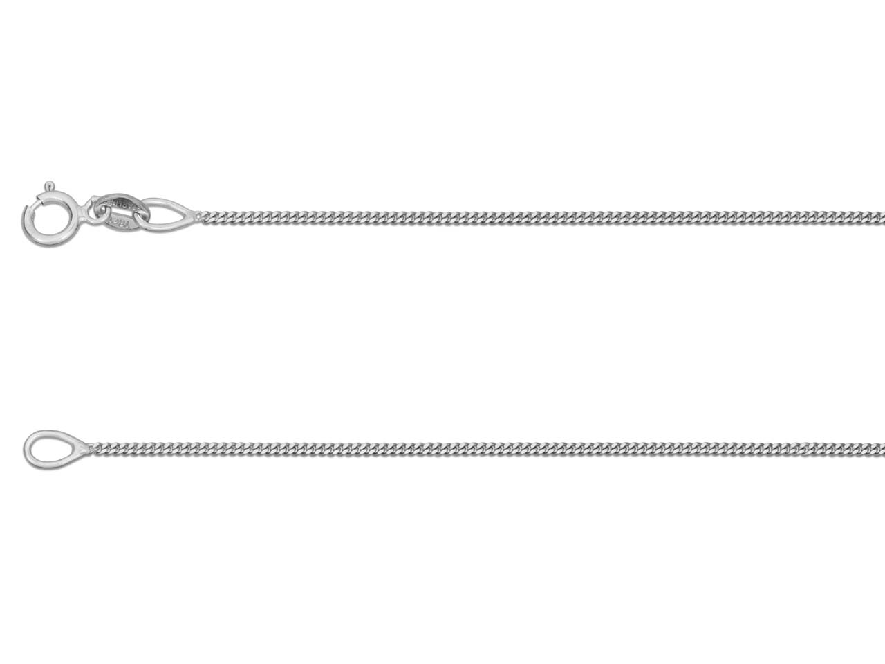 18ct White Gold Diamond Cut Curb Chain (1.0mm)