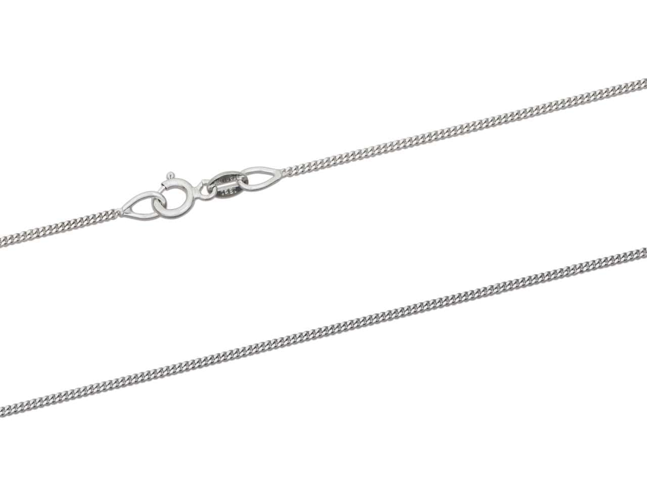 18ct White Gold Diamond Cut Curb Chain (1.0mm)