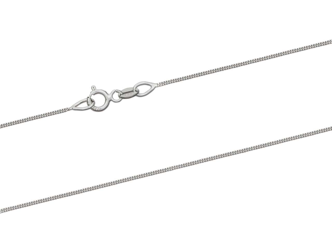 18ct White Gold Diamond Cut Curb Chain (0.7mm)