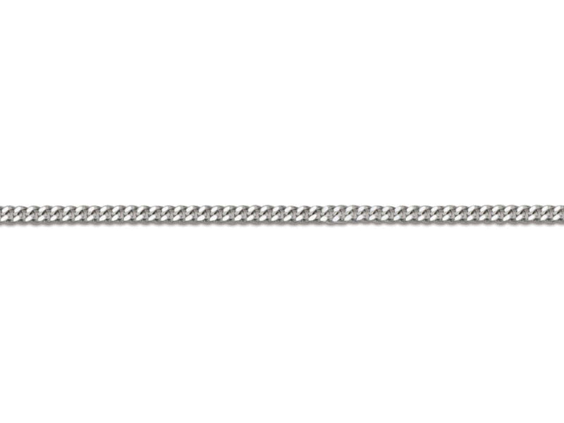 18ct White Gold Diamond Cut Curb Chain (0.7mm)