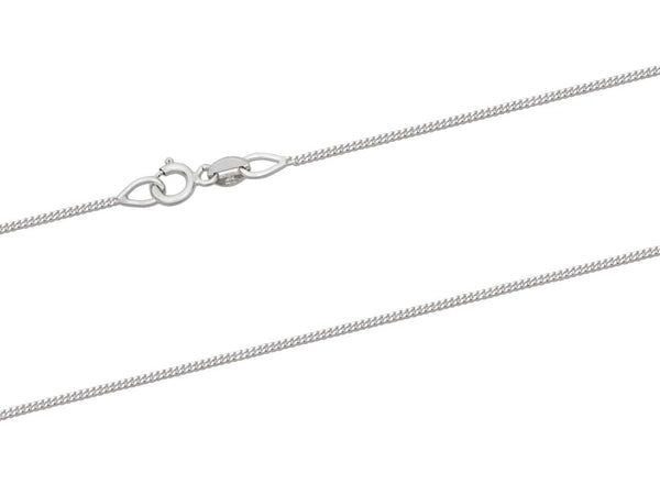18ct White Gold Diamond Cut Curb Chain (0.9mm)