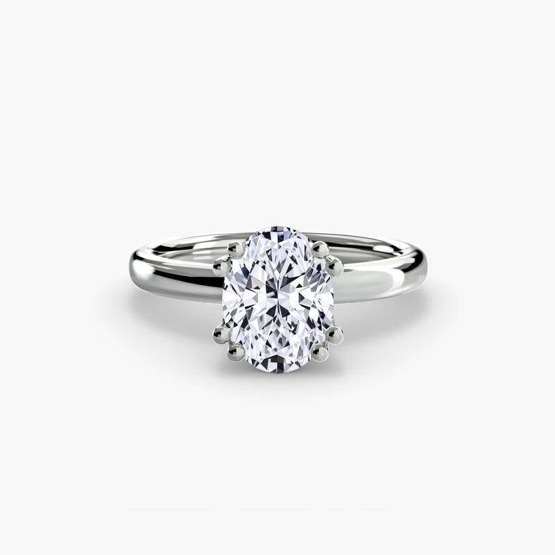 Diamond ring with sparkling gemstone on a polished metal band
