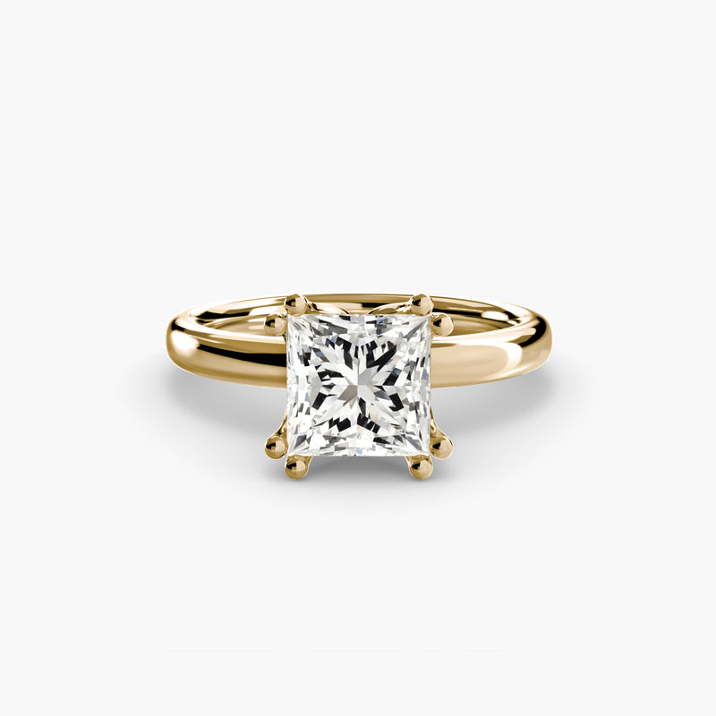Rose gold diamond ring square shape