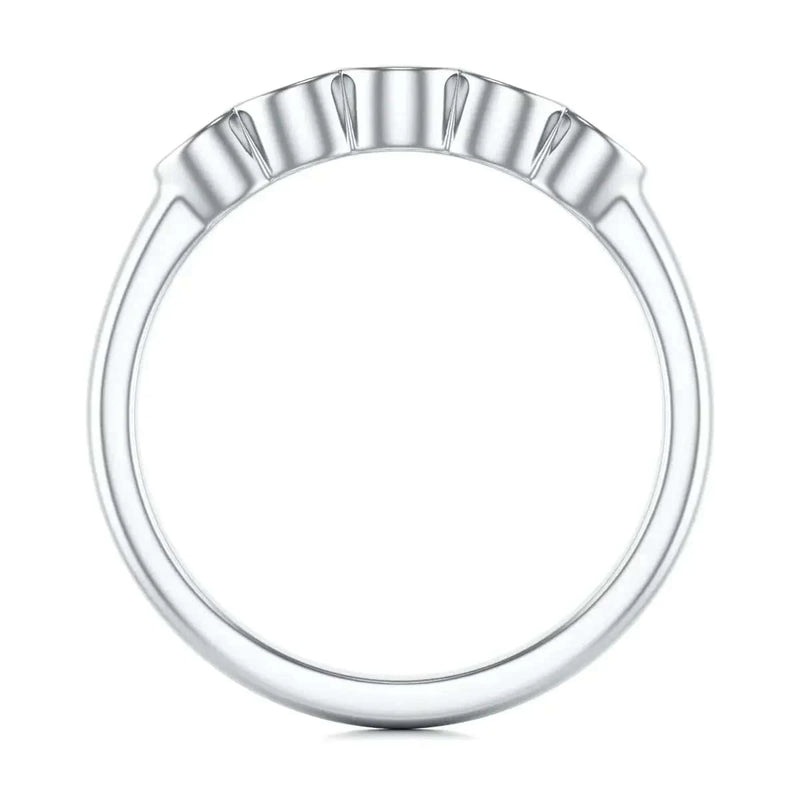 White Gold Diamond Emerald  Eternity Engagement Ring 