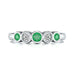 White Gold Diamond Emerald Eternity Engagement Ring 