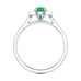  White Gold Diamond Halo Emerald  Ring 