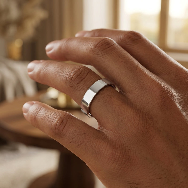 Mens Flat Court Wedding Ring