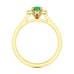 Yellow Gold  Diamond Halo Emerald Ring 