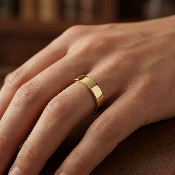 Mens Flat Court Wedding Ring