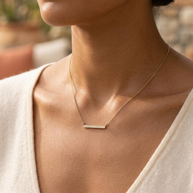 9ct Yellow Gold Bar Pendant
