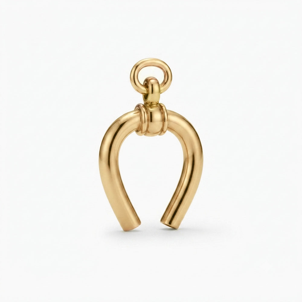 9K Yellow Gold Vintage Horseshoe Charm Pendant