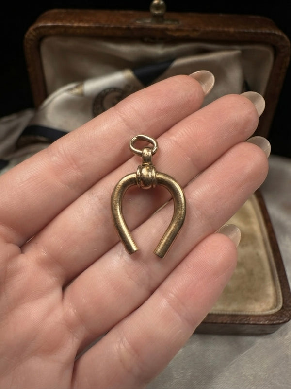 9K Yellow Gold Vintage Horseshoe Charm Pendant
