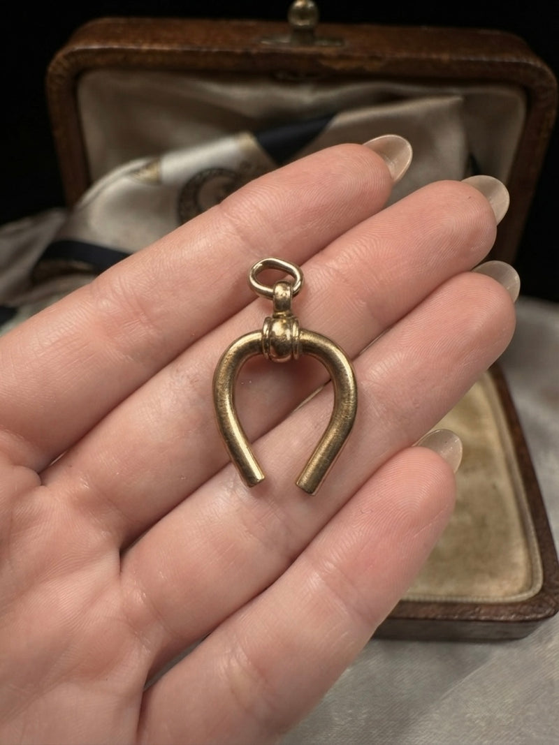 9K Yellow Gold Vintage Horseshoe Charm Pendant