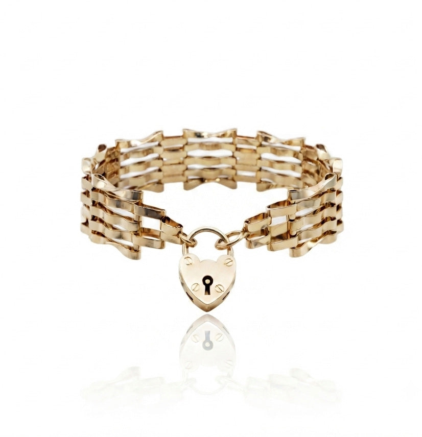 9K Yellow Gold Vintage Gate Link Bracelet