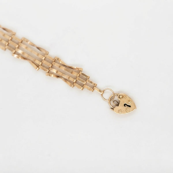 9K Yellow Gold Vintage Gate Link Bracelet