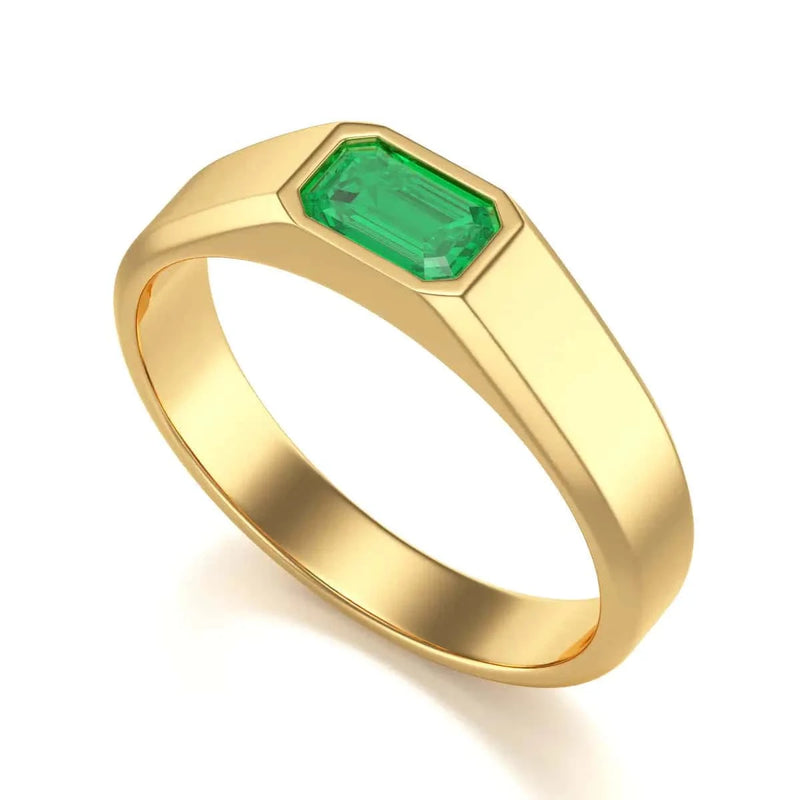 emerald gold Engagement ring Octagon shape