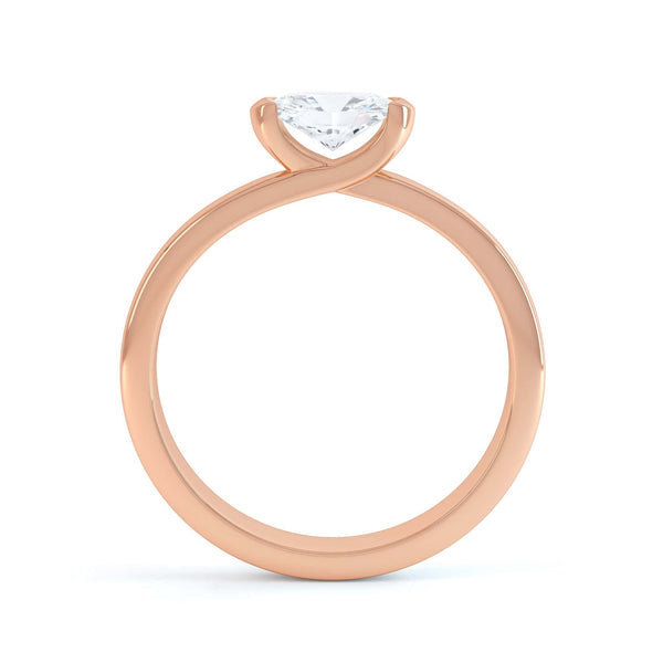 Oval Cut Centre Stone, Twist Shank, Diamond Engagement Ring